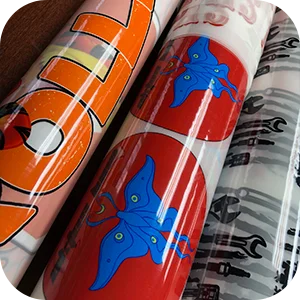 Rolls of DTF film in storage, symbolizing ready inventory for fast printing and urgent orders.