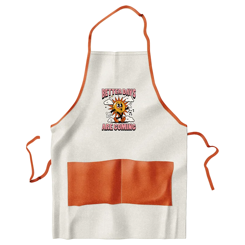 Apron with eye-catching design on the chest, ideal for customizing and protecting clothing.
