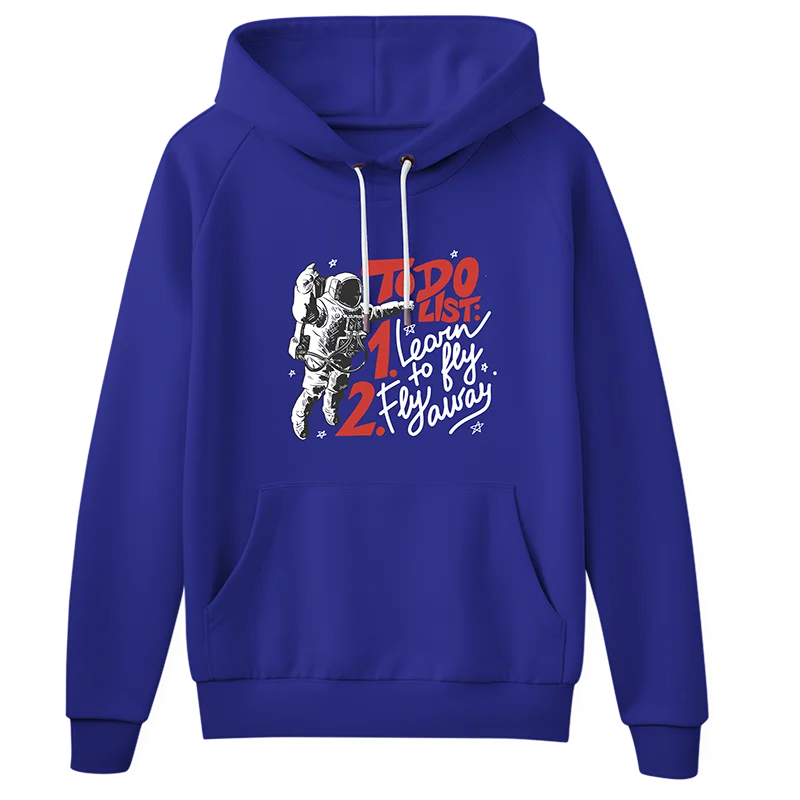 Sweater with black and white astronaut design and red and white text, ideal for a modern and striking style.